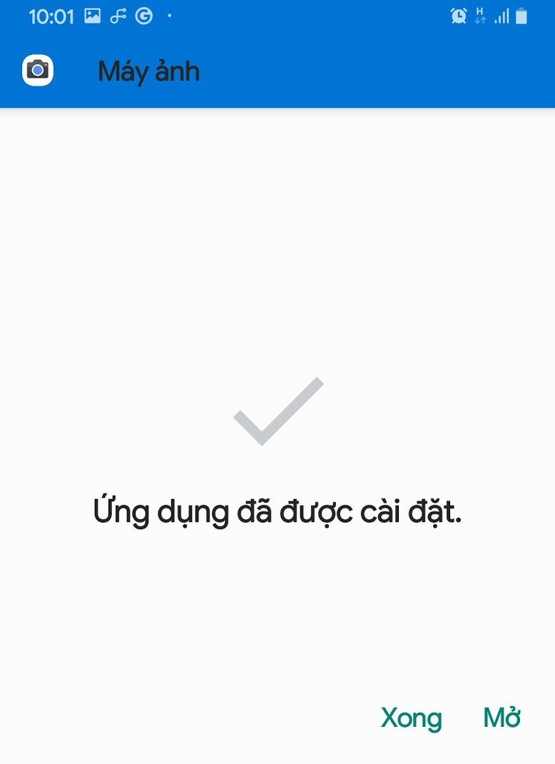 Nhấn Mở để bắt đầu sử dụng Google Camera