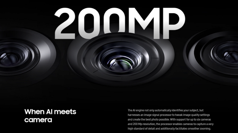 COn chip mới của Samsung hỗ trợ camera với độ phân giải tối đa lên tới 200MP.
