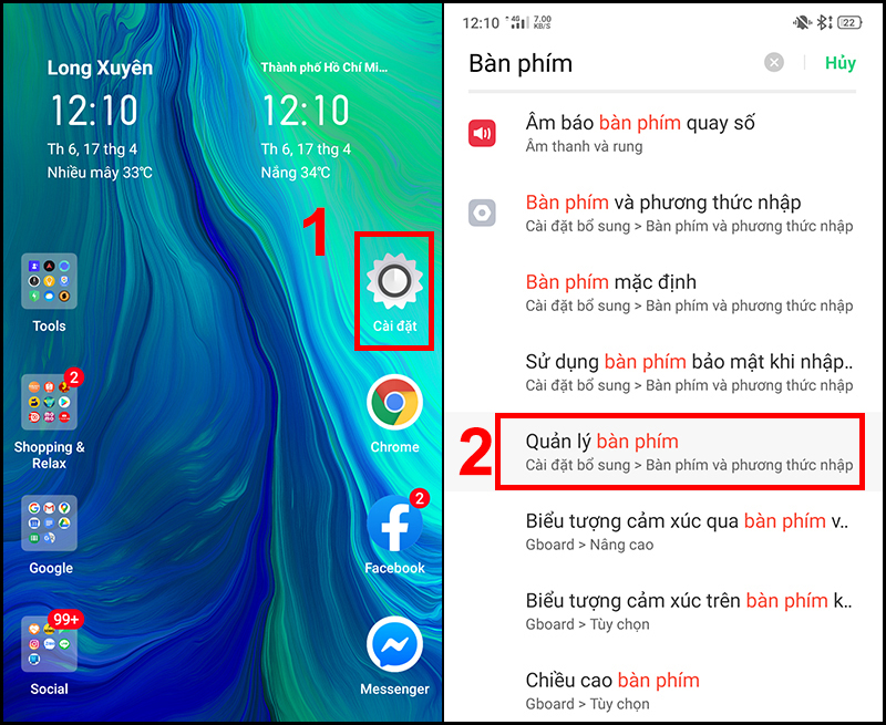 Cách gõ tiếng Việt có dấu bằng kiểu VNI, Telex trên điện thoại Android