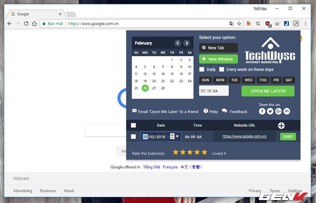 Lên lịch tự động mở trang web đã chỉ định trước trên Google Chrome bằng một add-on đơn giản - Ảnh 9.