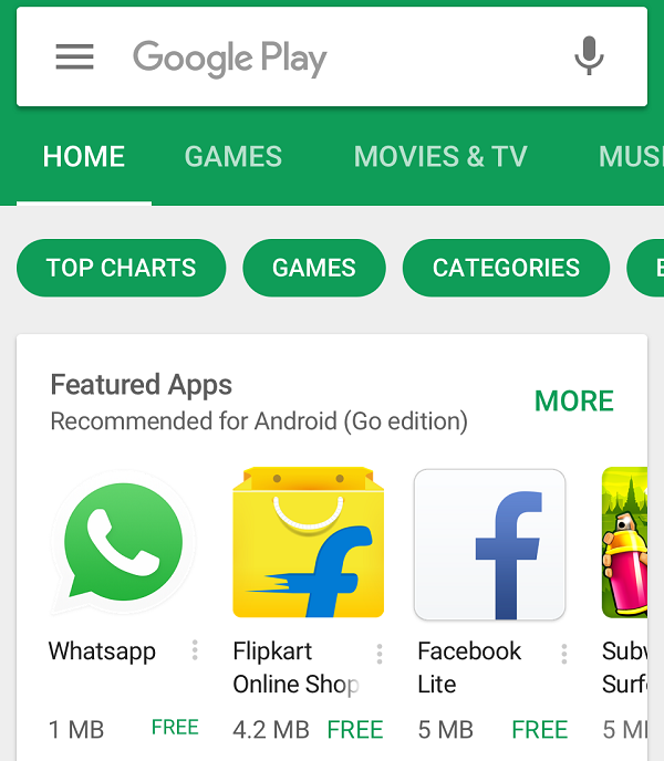 Google cũng sẽ thiết kế Cửa hàng Play làm nổi bật các ứng dụng “Go”