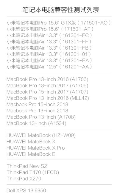 Danh sách các mẫu laptop có thể sạc được bằng Mi Power Bank 3 Pro