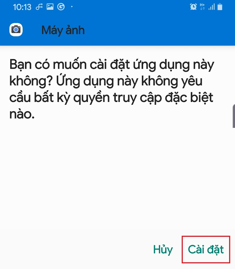 Nhấn Cài đặt