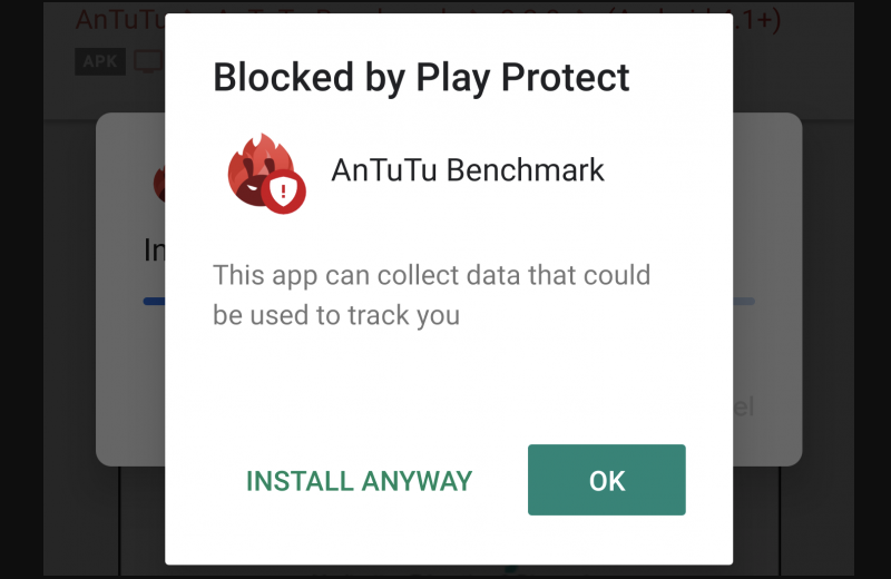 Google Play Protect chặn cài đặt ứng dụng AnTuTu Benchmark, khuyến cáo người dùng không nên cài đặt