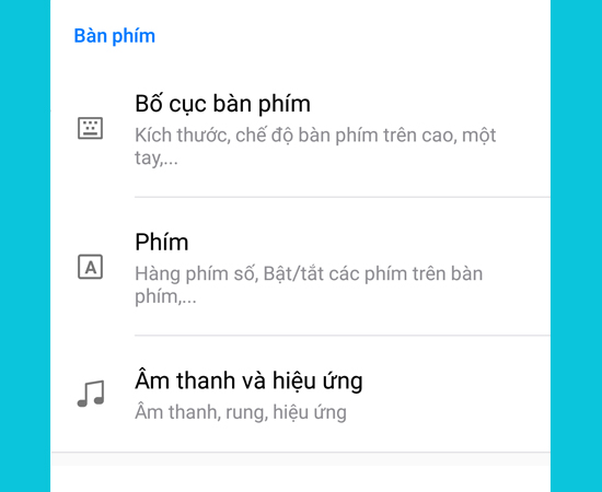 - Ở phần Bàn phím bạn có thể tùy chỉnh thêm những thiết lập nâng cao như