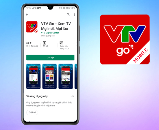 ứng dụng VTV Go với chủ yếu là các kênh truyền hình quốc gia