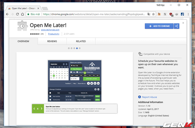 Lên lịch tự động mở trang web đã chỉ định trước trên Google Chrome bằng một add-on đơn giản - Ảnh 2.
