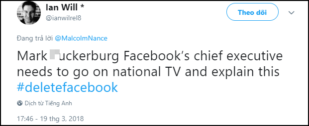 Ông chủ Facebook Mark Zuckerberg nên lên TV giải thích trước toàn dân đi thì hơn. 