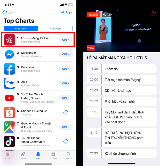 MXH Lotus chiếm Top 1 AppStore Việt Nam ngay khi vừa ra mắt - Ảnh 1.