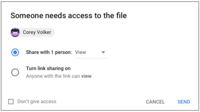 Người cần nhận file chia sẻ sẽ tự động hiển thị mà bạn không cần phải tìm kiếm hoặc gửi link chia sẻ cho họ 