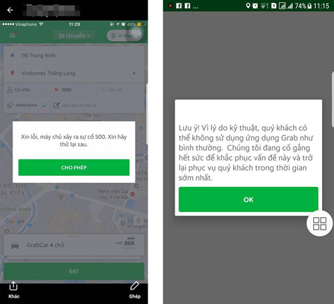 Ứng dụng Grab bị 'tê liệt' tại Việt Nam - ảnh 1